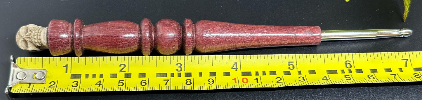 Crochet Hook - One-of-a-Kind Handcrafted Ebony Wood - Ergonomic Design, 6 Inch Length