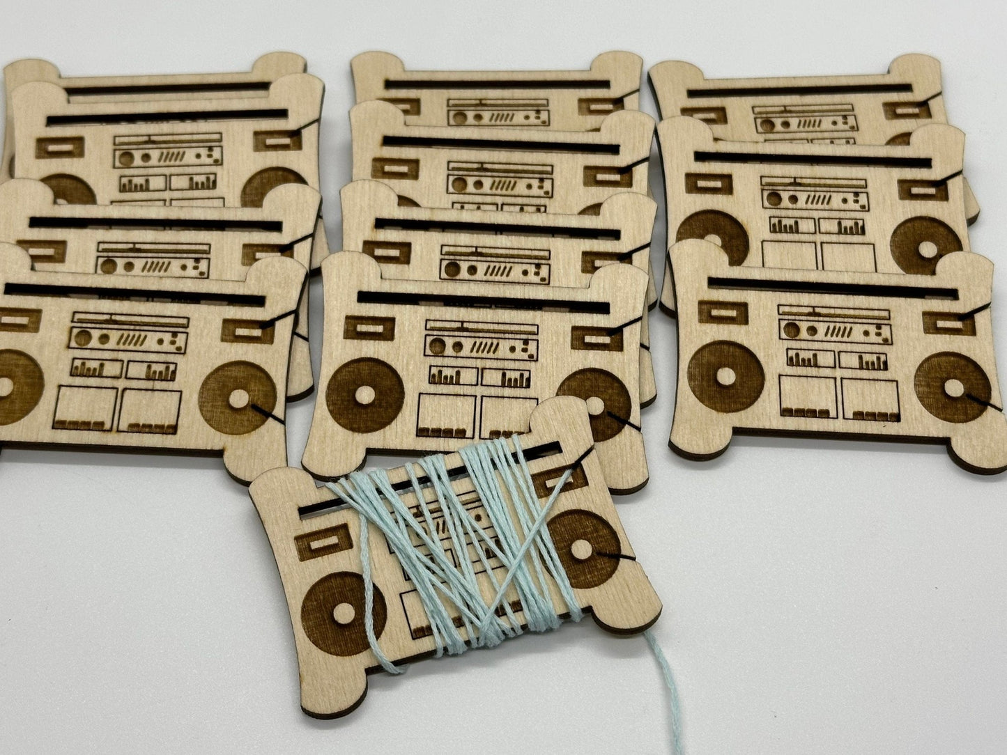 Boombox - Tape Player - Floss Bobbin - Thread Organizer - Embroidery | Cross Stitch | Needlepoint | Crewel - Obscurious Creations