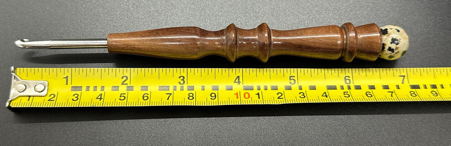 Crochet Hook - One-of-a-Kind Handcrafted Ebony Wood - Ergonomic Design, 6 Inch Length