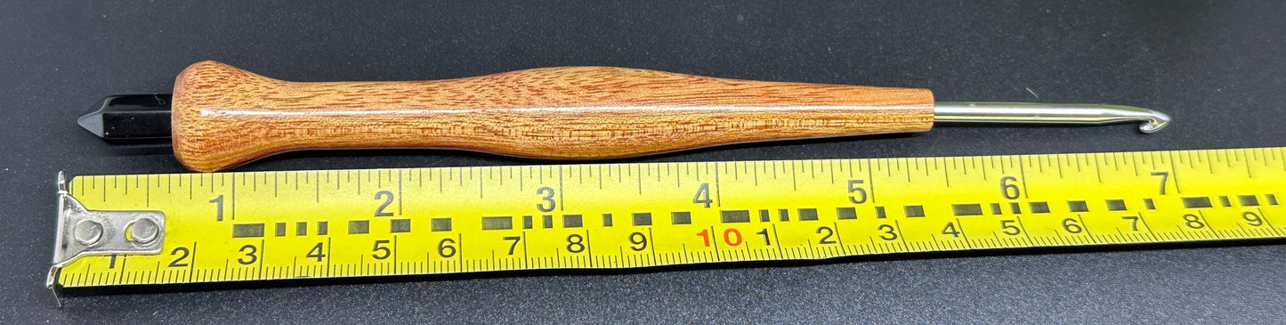 Crochet Hook - One-of-a-Kind Handcrafted Ebony Wood - Ergonomic Design, 6 Inch Length