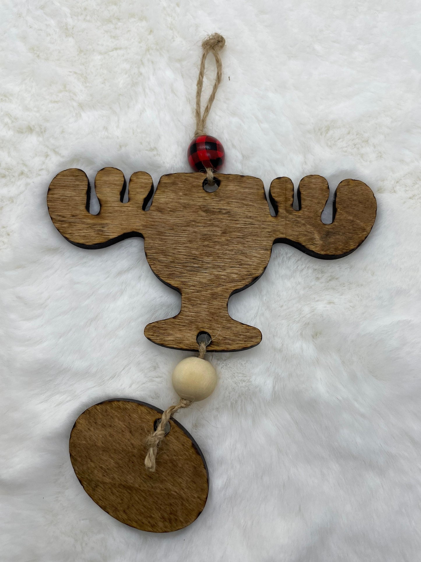 Wooden Moose Cup Ornament