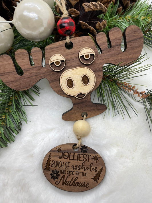 Wooden Moose Cup Ornament