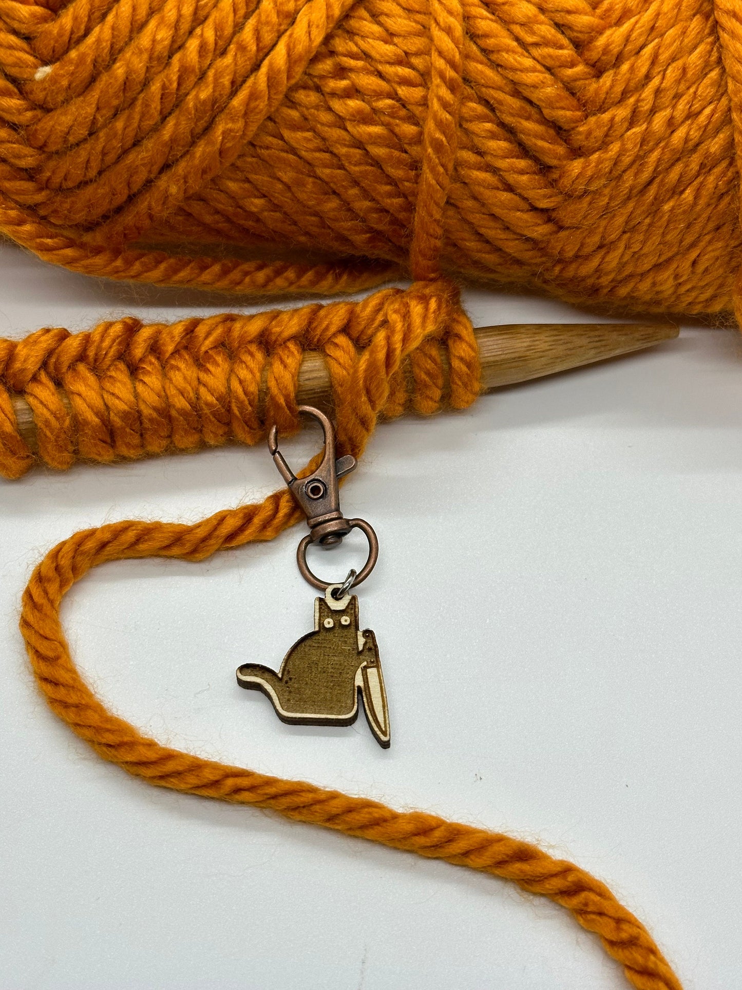 Kitty with Hostile Intent Stitch Marker Set for Knitting and Crochet, Place Keepers, Charm Bracelet, Keychain