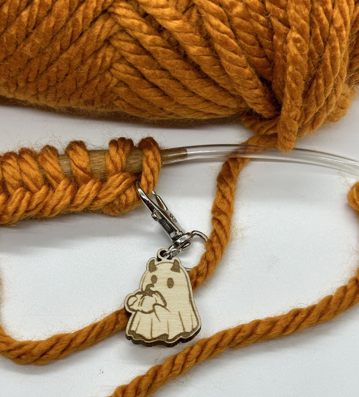 Ghost Stitch Marker Set for Knitting and Crochet, Place Keepers, Charm Bracelet, Keychain Obscurious Creations