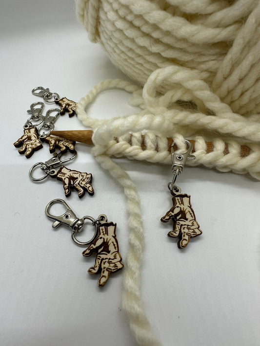 Zombie Hand Stitch Marker Set for Knitting and Crochet, Place Keepers, Charm Bracelet, Keychain Obscurious Creations