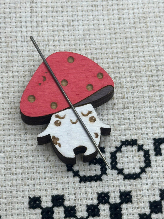 Friendly Mushroom Creature Needle Minder - Embroidery | Cross Stitch | Needlepoint | Sewing Obscurious Creations