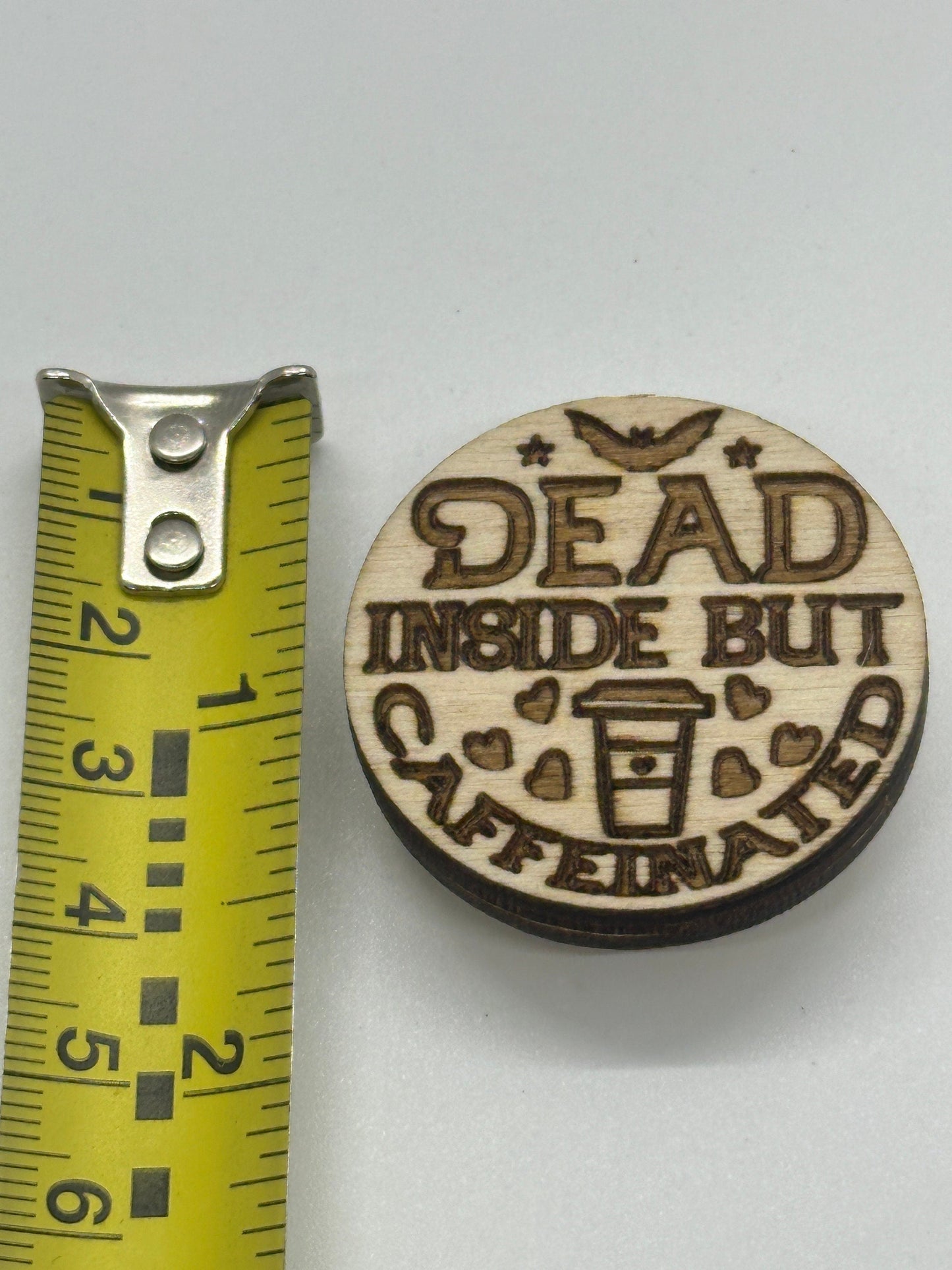 Dead Inside But Caffeinated Needle Minder - Embroidery | Cross Stitch | Needlepoint | Sewing Obscurious Creations