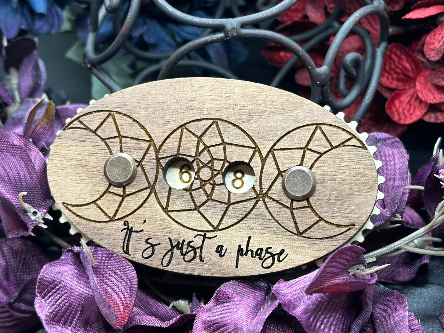 It’s just a phase - handcrafted wooden row counter for knitting and crochet