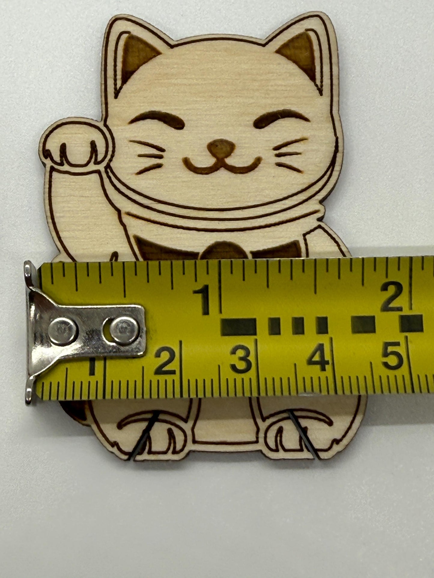 Lucky Cat -Wooden Bobbins, Floss Organizer - Embroidery, Cross Stitch, Needlepoint - Sewing Storage