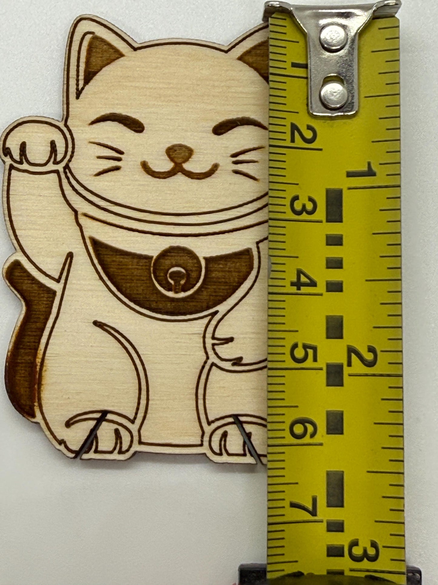 Lucky Cat -Wooden Bobbins, Floss Organizer - Embroidery, Cross Stitch, Needlepoint - Sewing Storage