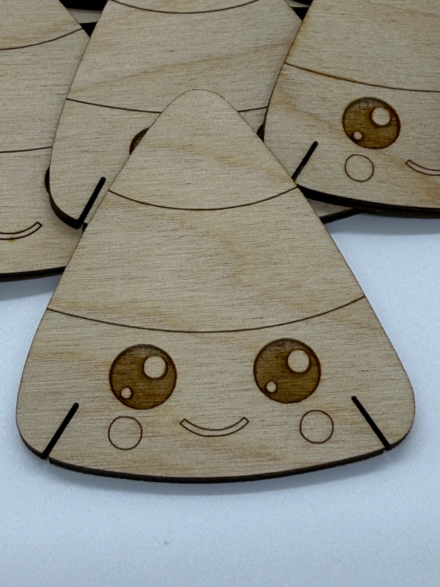 Happy Candy Corn Wooden Bobbins: Embroidery Floss Organizer, Set of 12