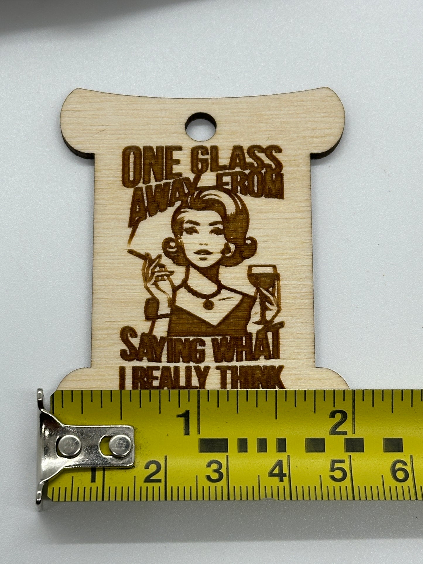 Wooden Bobbins - Pinup Retro Women with Sarcastic Quotes Floss Organizer - Embroidery, Cross Stitch, Needlepoint - Sewing Storage