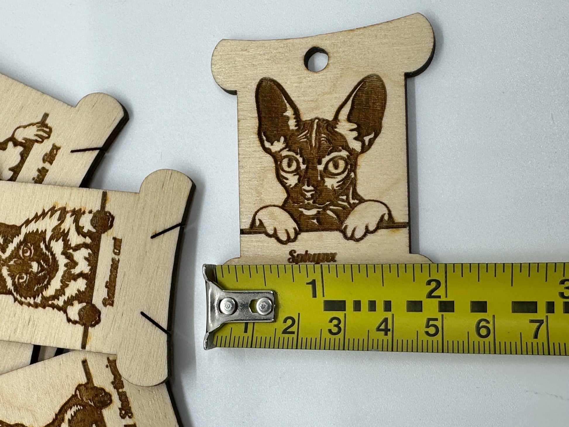 Handcrafted Cat Thread Organizer - Cute Wooden Bobbin for Embroidery, Cross Stitch, and Sewing - Obscurious Creations