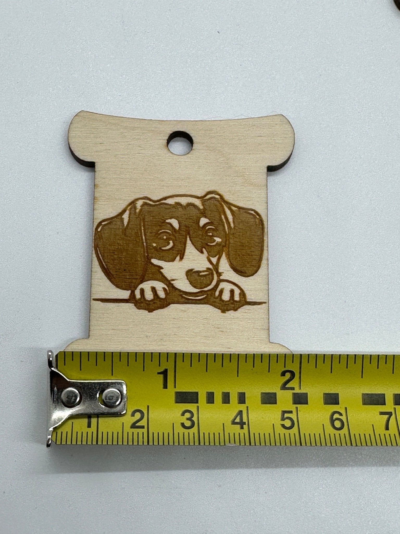 Handcrafted Dog Thread Organizer - Cute Wooden Bobbin for Embroidery, Cross Stitch, and Sewing - Obscurious Creations