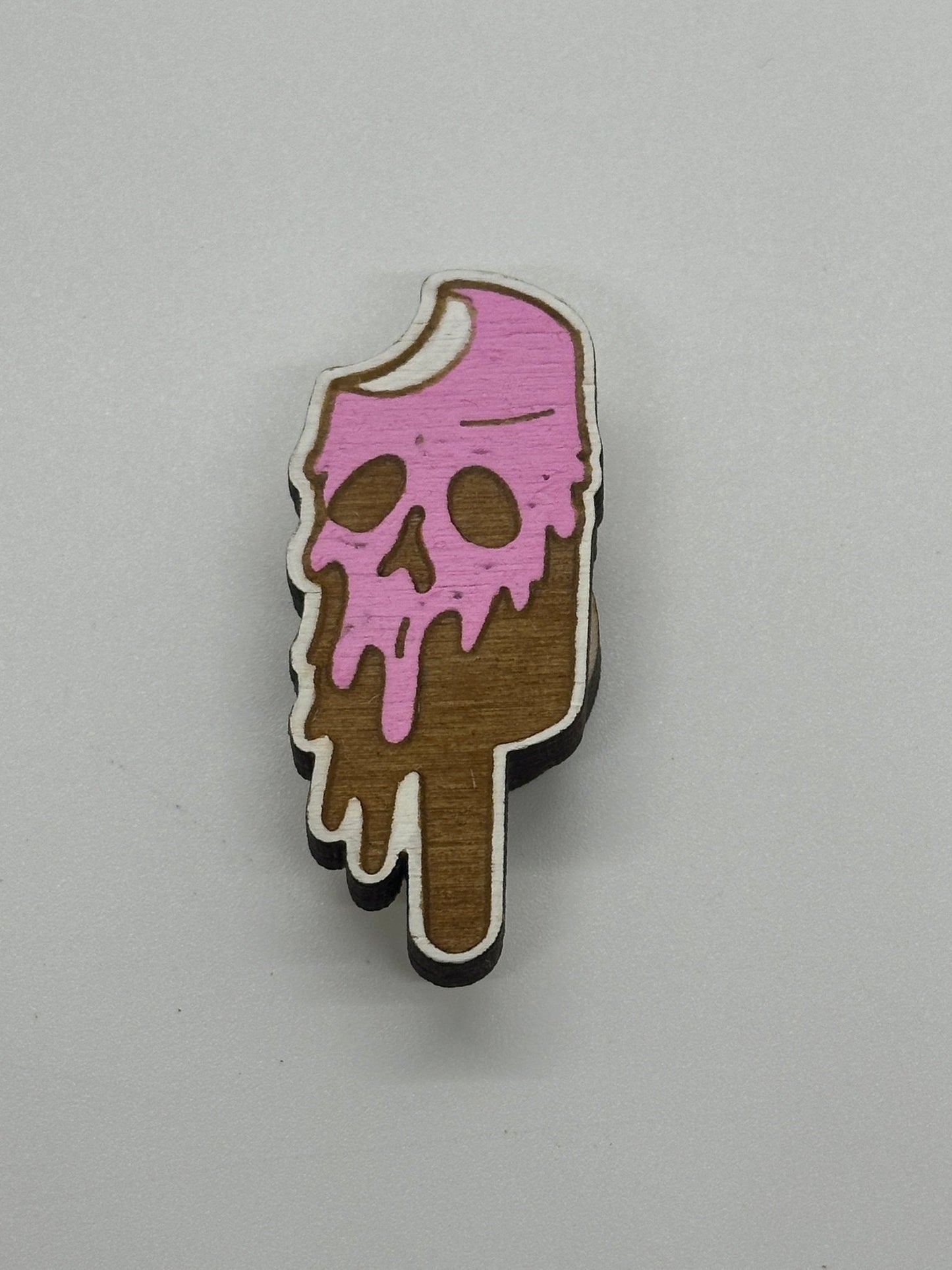 Skeleton Ice Cream Bar Needle Minder - Embroidery | Cross Stitch | Needlepoint | Sewing - Obscurious Creations