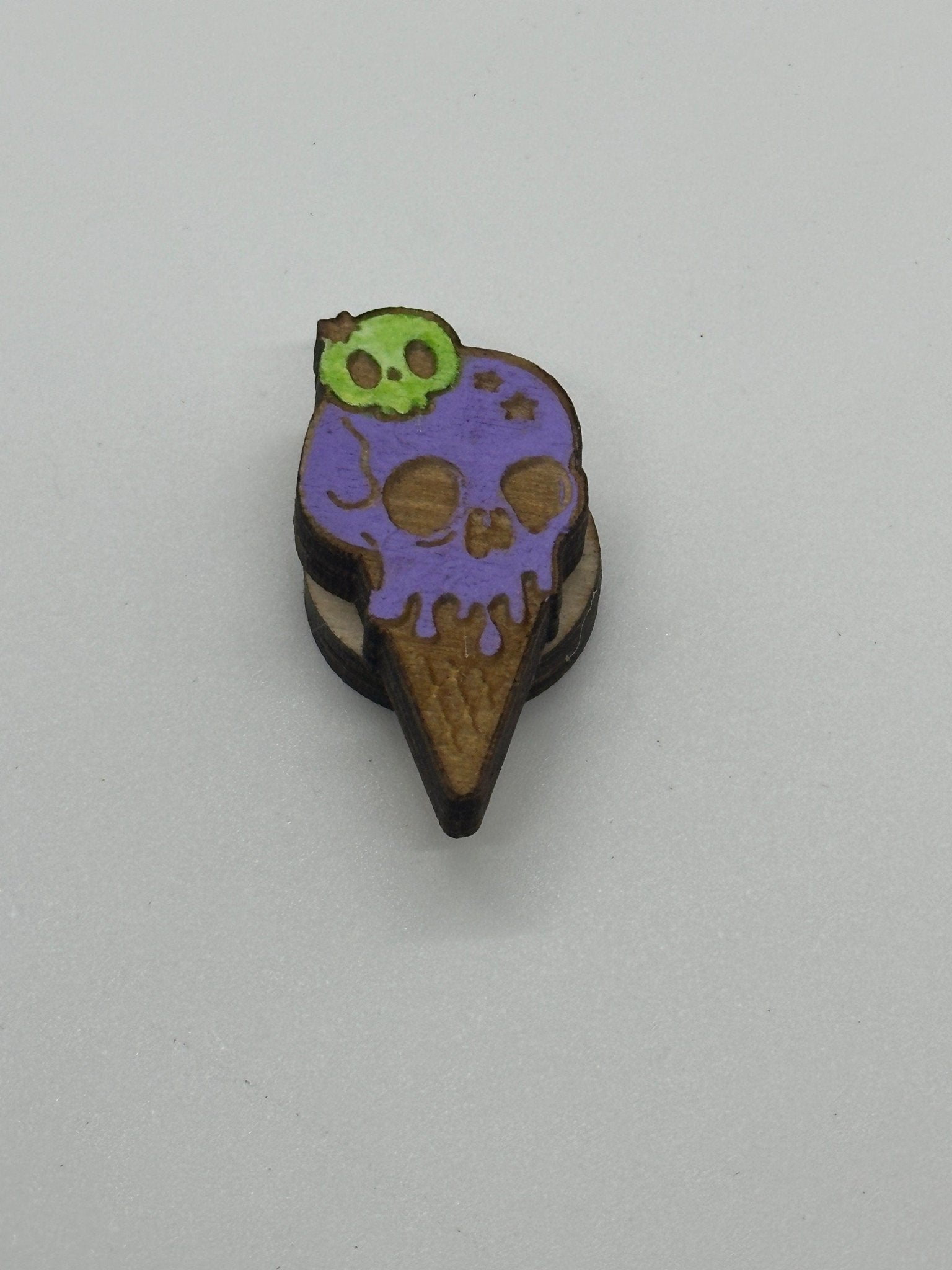 Skull Dripping Ice Cream Needle Minder - Embroidery | Cross Stitch | Needlepoint | Crewel - Obscurious Creations