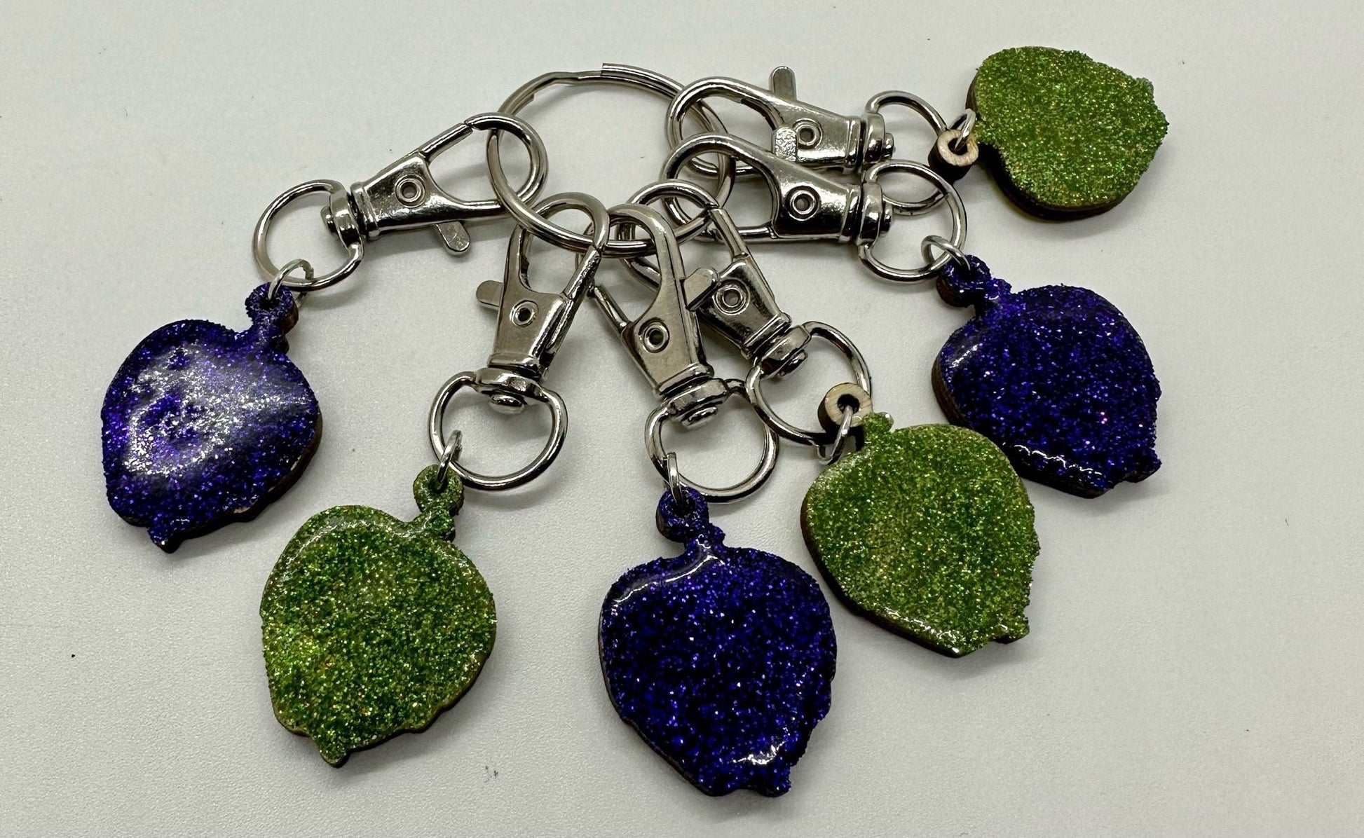 Spooky Apple Stitch Marker Set for Knitting and Crochet, Place Keepers, Charm Bracelet, Keychain - Obscurious Creations