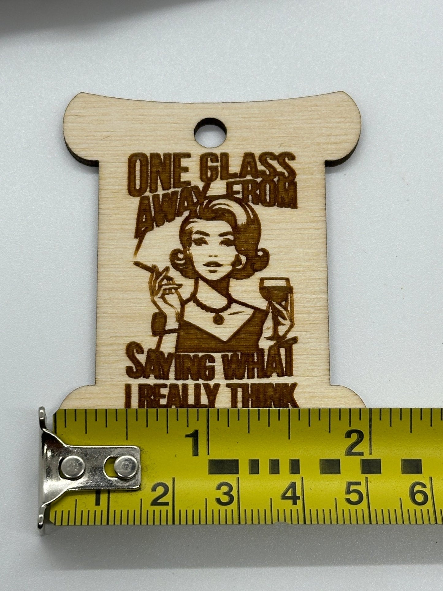 Wooden Bobbins - Pinup Retro Women with Sarcastic Quotes Floss Organizer - Embroidery, Cross Stitch, Needlepoint - Sewing Storage - Obscurious Creations