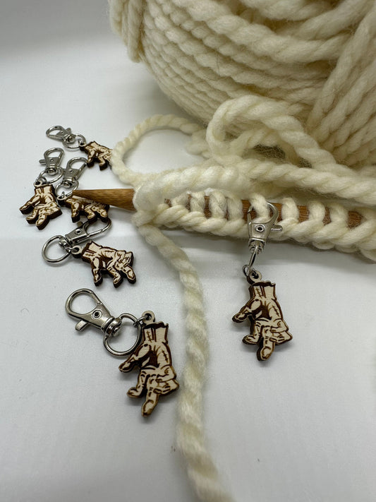 Zombie Hand Stitch Marker Set for Knitting and Crochet, Place Keepers, Charm Bracelet, Keychain