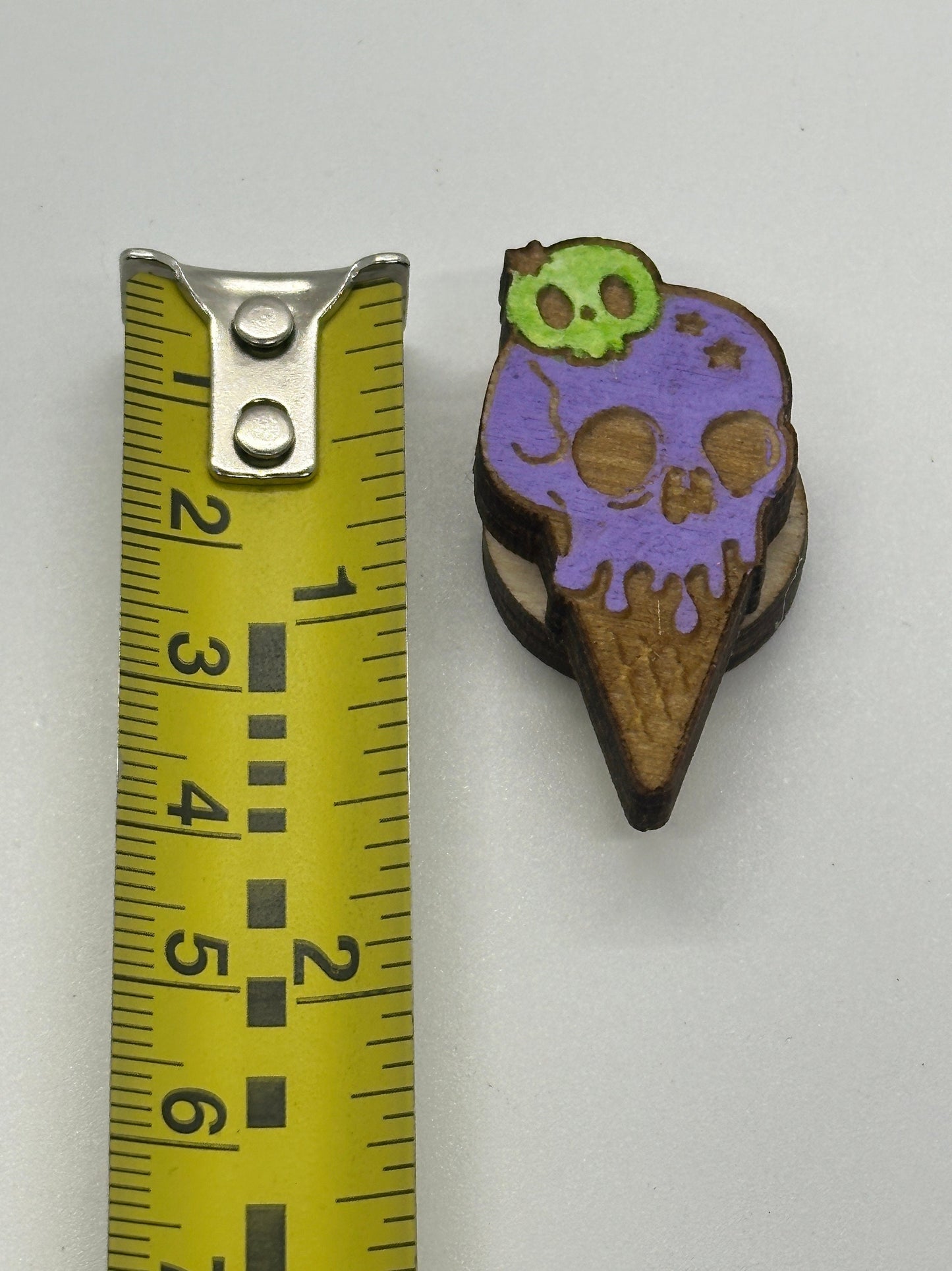 Skull Dripping Ice Cream Needle Minder - Embroidery | Cross Stitch | Needlepoint | Crewel