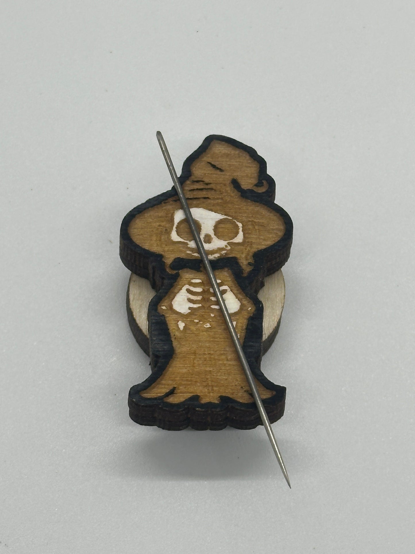 Skeleton Girl Needle Minder - Embroidery | Cross Stitch | Needlepoint | Sewing